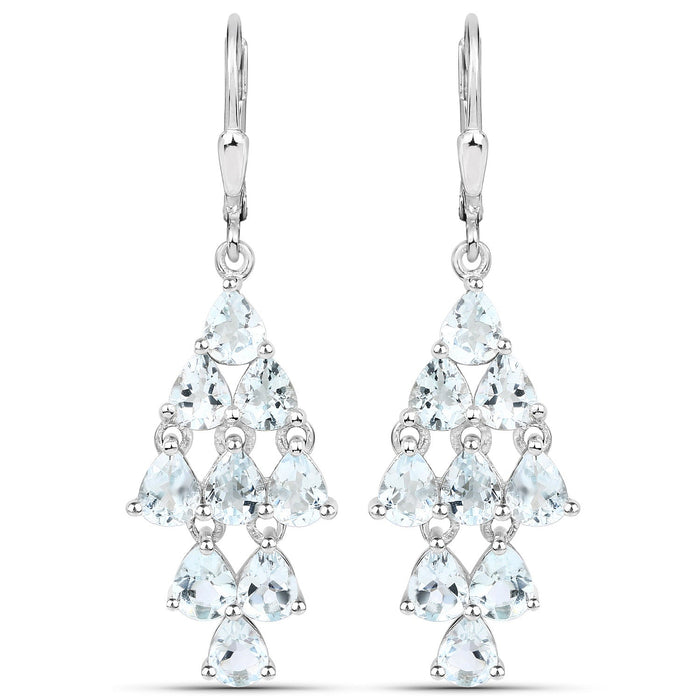 3.96 Carat Genuine Aquamarine .925 Sterling Silver Earrings by Bids.com