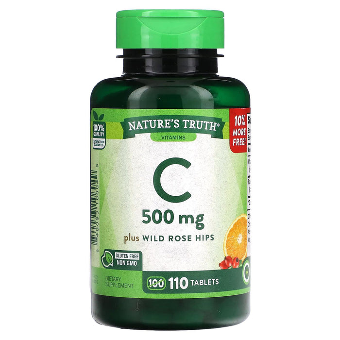 Nature's Truth S Vitamin C Plus Wild Rose Hips 500 Mg 110 Tablets by Pasteur Pharmacy