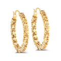 14k Gold Plated Citrine Hoop Earrings by Fine Color Jewels