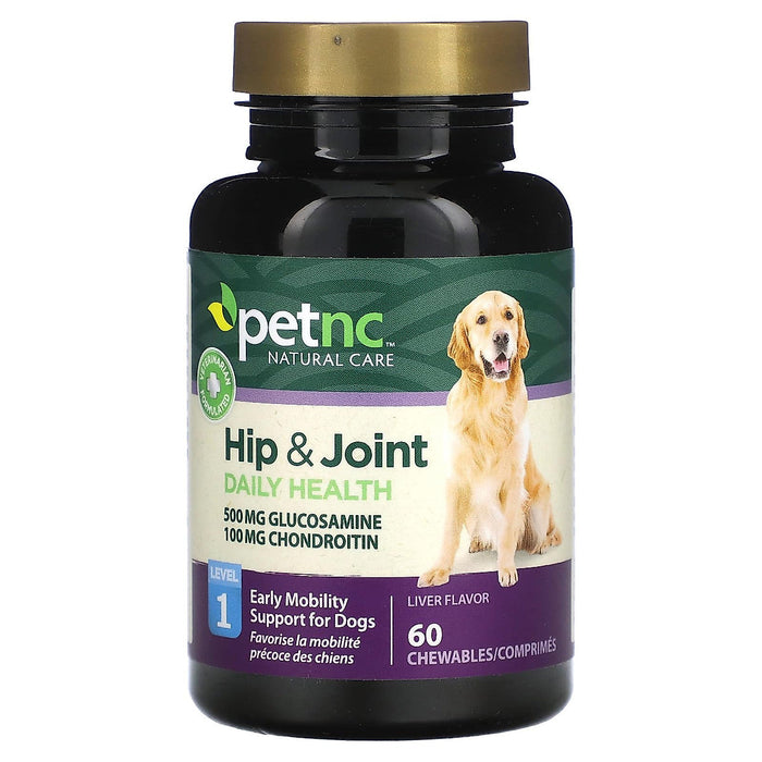 PetNC Natural Care Hip & Joint Level 1 Daily Health – 60 Liver Flavor Chewables for Dogs by Pasteur Pharmacy