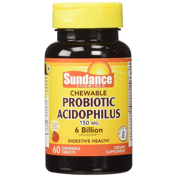 Sundance Vitamins Probiotic Acidophilus - 60 Chewable Tablets by Pasteur Pharmacy