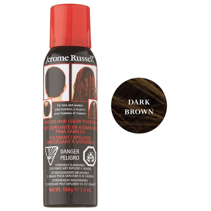 Jerome Russell Spray On Hair Color Thickener, Dark Brown, 3.5 Oz by Pasteur Pharmacy