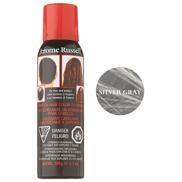 Jerome Russell Spray On Hair Color Thickener Silver Gray 3.5 Oz by Pasteur Pharmacy
