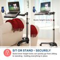 LEVO G2 V16 Rolling Laptop Workstation Stand Cart - WITH MOUSE TRAY and PHONE MOUNT by Levō