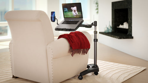 LEVO G2 V16 Rolling Laptop Workstation Stand Cart - WITH MOUSE TRAY and PHONE MOUNT by Levō