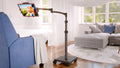 LEVO G2 Deluxe Tablet Floor Stand – Adjustable Height 30"–56", 5-Axis Arm, Universal Fit for iPad, Kindle, Samsung & More – Hands-Free Use in Bed, Sofa, Office – Gunmetal Grey by Levō