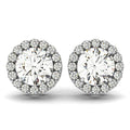 14k White Gold Four Prong Round Halo Diamond Earrings (1 1/6 cttw) by Bids.com