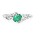 0.51 Carat Genuine Zambian Emerald and White Diamond 14K White Gold Ring by Bids.com
