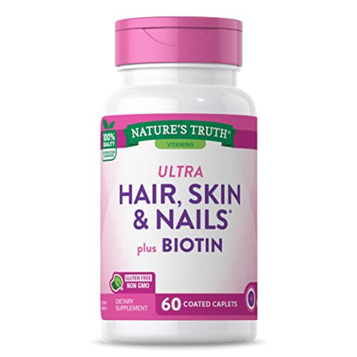 Nature's Truth Ultra Hair, Skin & Nails Plus Biotin, 60 Coated Caplets by Pasteur Pharmacy