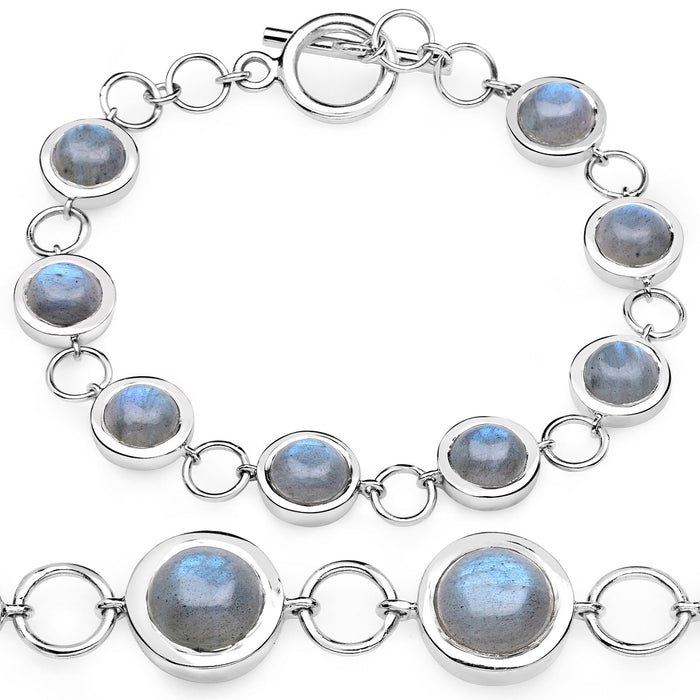 15.48 Carat Genuine Labradorite .925 Sterling Silver Bracelet by Bids.com