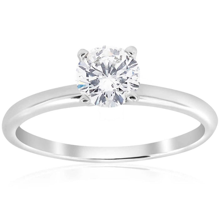 3/4 Ct Round-Cut Natural Diamond Solitaire Engagement Ring 14k White Gold by DailySale