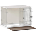 34" Long Elegant Wood Frame White Dog Cage by DailySale