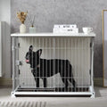 34" Long Elegant Wood Frame White Dog Cage by DailySale
