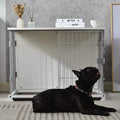 34" Long Elegant Wood Frame White Dog Cage by DailySale