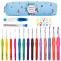 34-Piece Set: Aluminum Handle Crochet Hook Needles Knitting Tool by DailySale