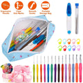 34-Piece Set: Aluminum Handle Crochet Hook Needles Knitting Tool by DailySale