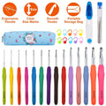 34-Piece Set: Aluminum Handle Crochet Hook Needles Knitting Tool by DailySale