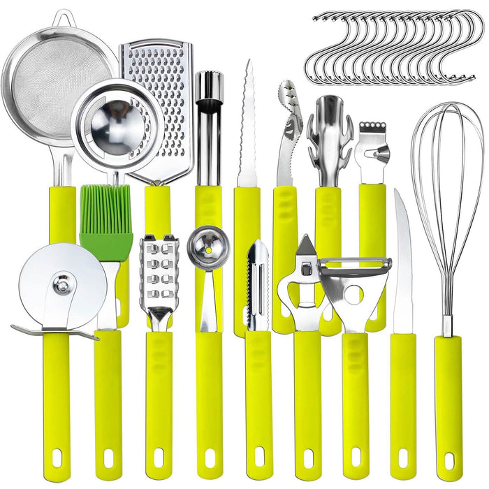 34-Pieces Set: Stainless Steel Kitchen Gadget Tools Set by DailySale