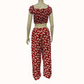 Lulus Flirty Flowers Red Floral Print Smocked Two-Piece Jumpsuit, Size Large by Vanessa Jane