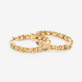 14k Gold Plated Citrine Hoop Earrings by Fine Color Jewels