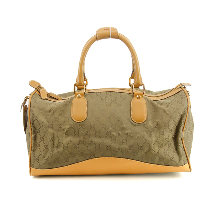 Gucci GG Canvas Green 2Way Boston Bag #3400 by Bolt Boutique