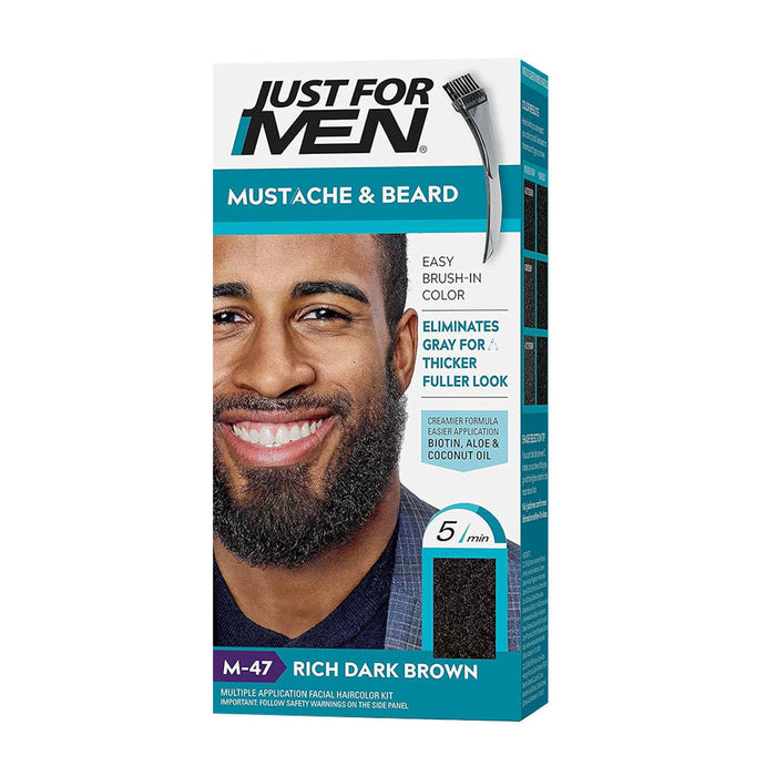 Just For Men Rich Dark Brown M-47 Mustache & Beard by Pasteur Pharmacy