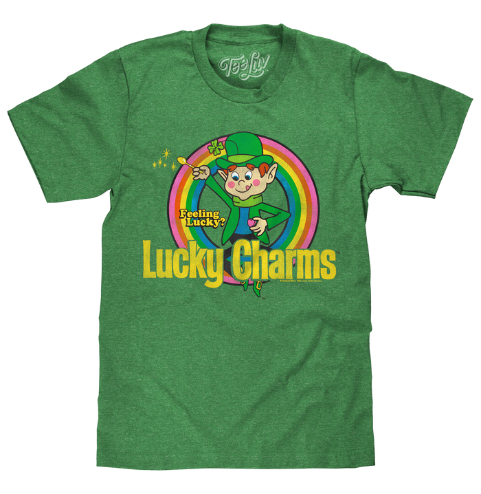 Feeling Lucky? Lucky Charms Leprechaun T-Shirt - Green by Tee Luv