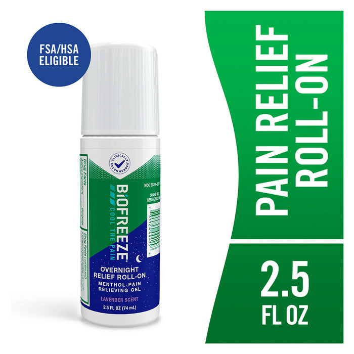 Biofreeze® Menthol Overnight Roll-On – Lavender Scent (2.5 fl oz) by Pasteur Pharmacy