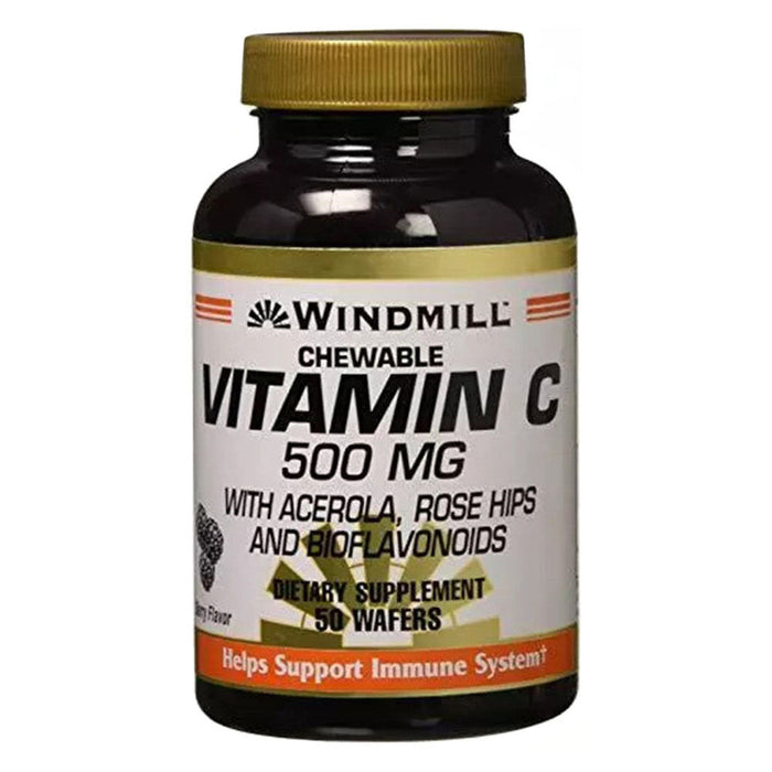 Windmill® Vitamin C 500 mg Chewable Wafers – Orange Flavor (50 Tablets) by Pasteur Pharmacy