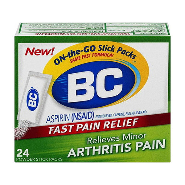 BC Arthritis Strength Pain Reliever – 1,000mg Fast-Dissolving Powder, 24 ct Packets by Pasteur Pharmacy