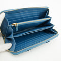 Prada Blue Saffiano Leather Long Bow Zip Around Wallet #3427 by Bolt Boutique