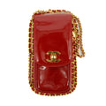 Chanel Chain Phone Case Red Patent Leather Shoulder Bag #3428 by Bolt Boutique