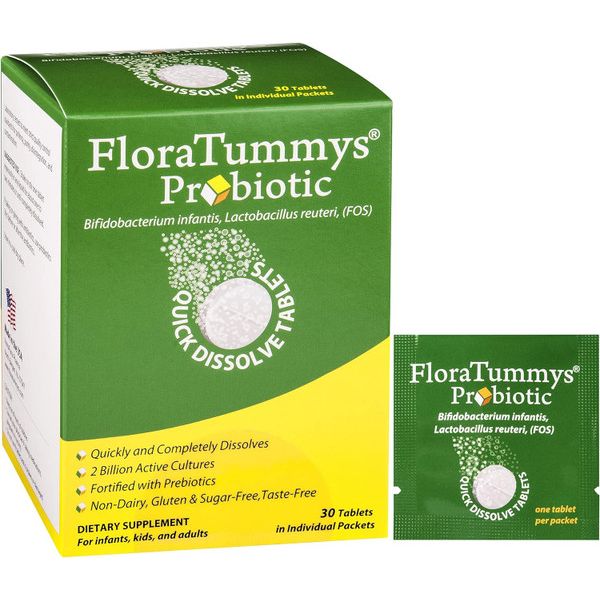 FloraTummys Probiotic Quick Dissolve Tablets For Adults, Kids, Infants by Pasteur Pharmacy