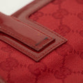 Gucci GG Canvas Red Patent Trimmed Square Tote Bag #3434 by Bolt Boutique