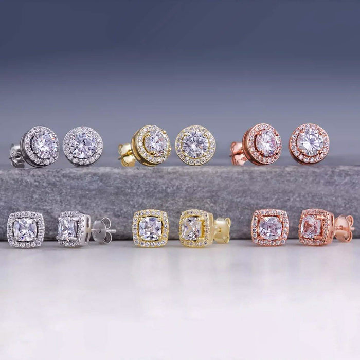3.44 CTTW Halo Stud Earrings with Swarovski Elements by DailySale