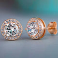 3.44 CTTW Halo Stud Earrings with Swarovski Elements by DailySale