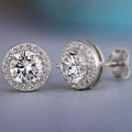 3.44 CTTW Halo Stud Earrings with Swarovski Elements by DailySale