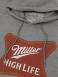 Miller High Life Beer Logo Hooded Sweatshirt - Oxford Gray by Tee Luv