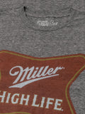 Miller High Life Gold Border Logo T-Shirt - Gray by Tee Luv