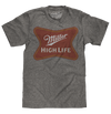 Miller High Life Gold Border Logo T-Shirt - Gray