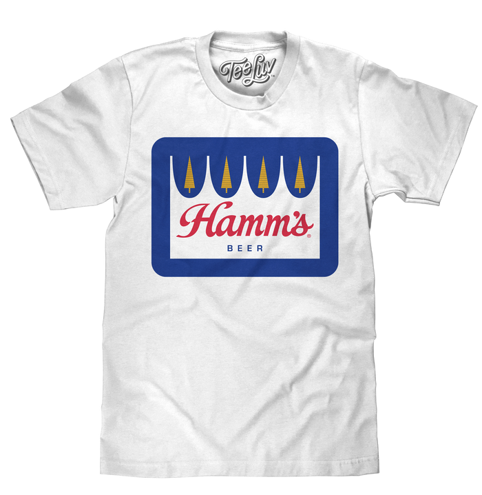 Hamm's Crown Color Logo T-Shirt - White by Tee Luv