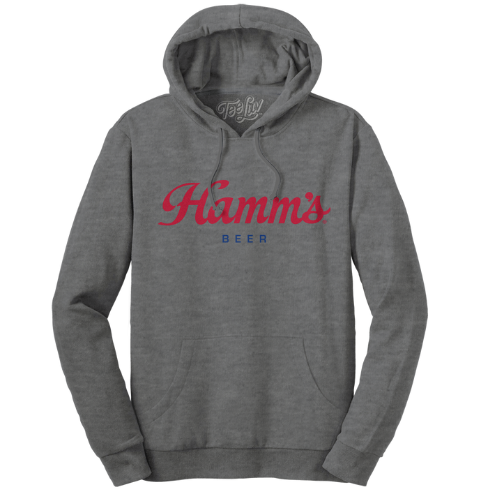 Hamm's Beer Logo Hooded Sweatshirt - Oxford Gray by Tee Luv