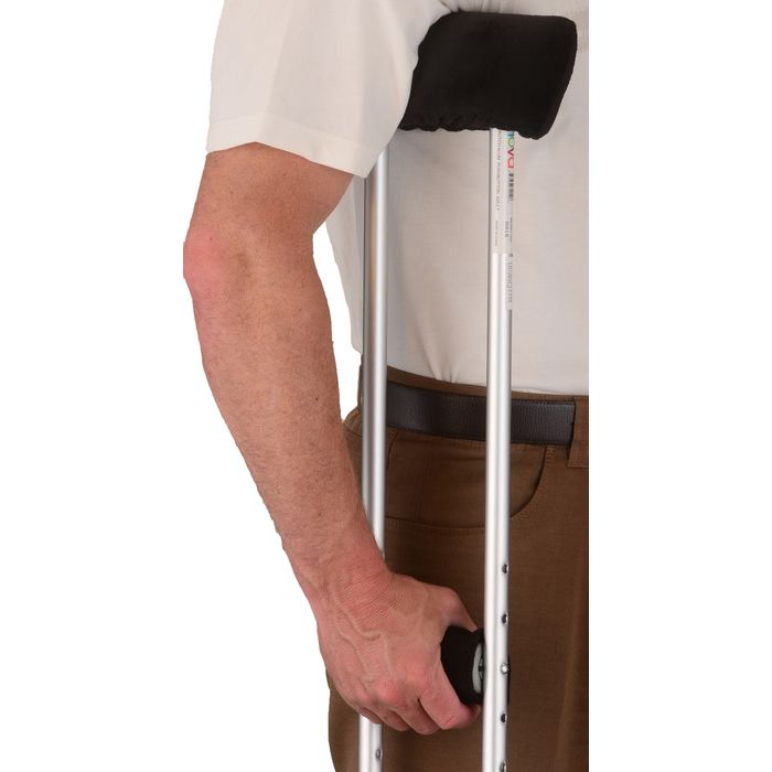 Nova Crutch Cover Set In Black Microfiber by Pasteur Pharmacy