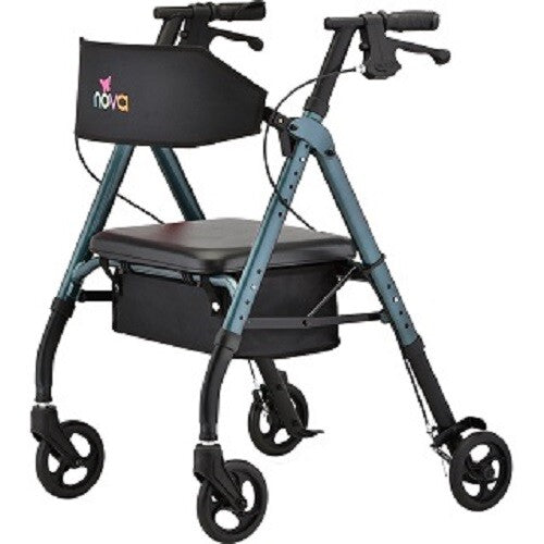 Nova Star 6 Wide BLack Adjustable Rollator - 4 COLOR CHOICE by Pasteur Pharmacy