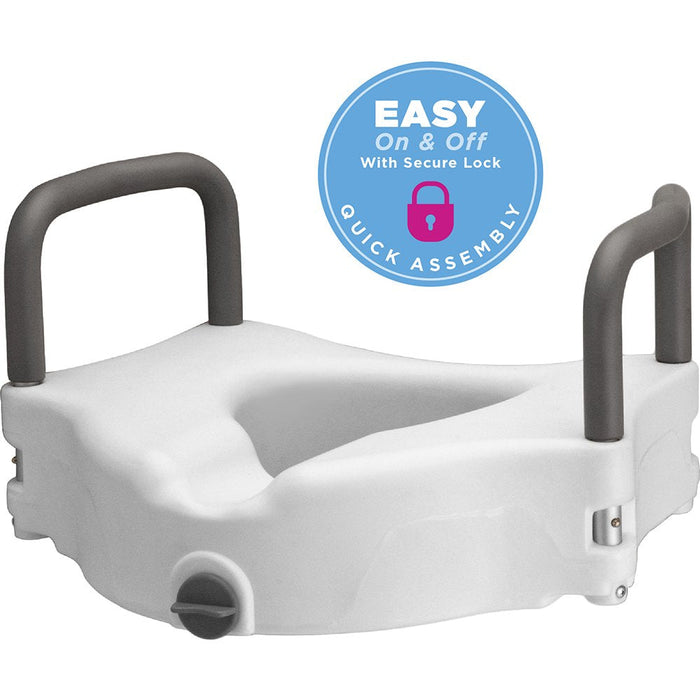 Nova 5" Raised Toilet Seat With Detachable Arms - White by Pasteur Pharmacy