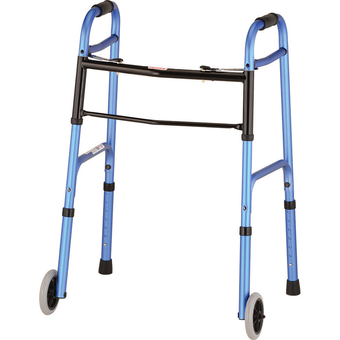 Nova Blue Folding Walker With 5″ Wheels by Pasteur Pharmacy