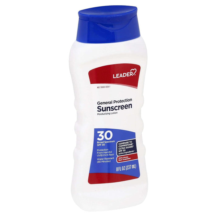 Leader Sunscreen Lotion SPF 30 | Broad Spectrum UVA/UVB Protection | Water Resistant | 8 oz by Pasteur Pharmacy