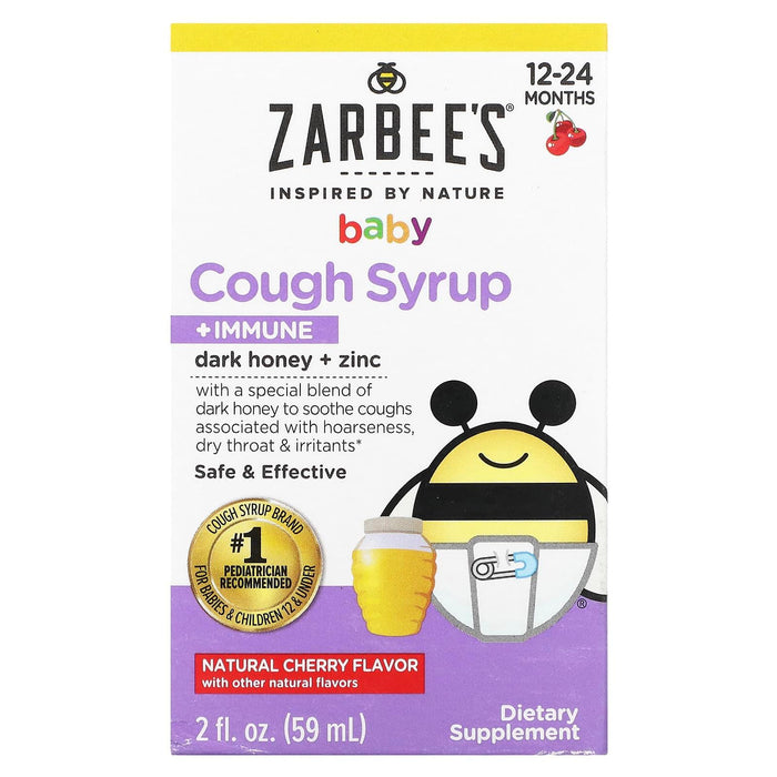 Zarbee's® Baby Cough Syrup + Immune – Natural Cherry (2 Fl Oz) by Pasteur Pharmacy