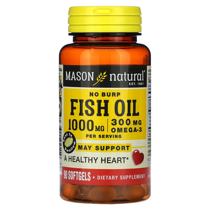 Mason Natural® No Burp Omega-3 Fish Oil - 1000 Mg, 90 Softgels by Pasteur Pharmacy