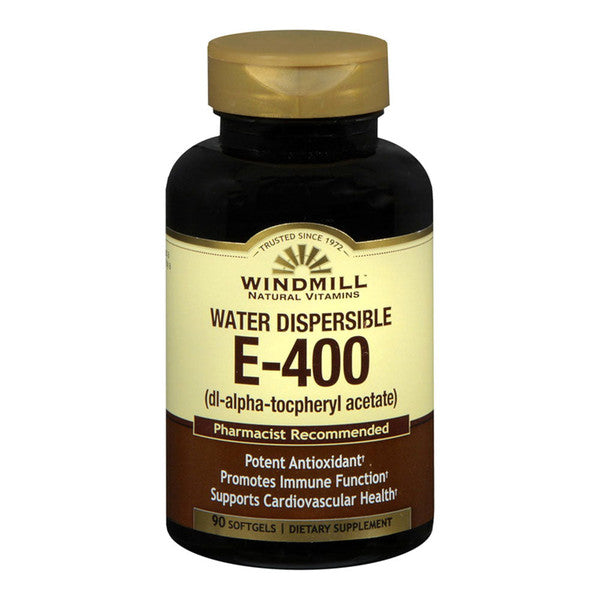 Windmill Vitamin E-400 Softgels Water Dispersible 90 Soft Gels by Pasteur Pharmacy